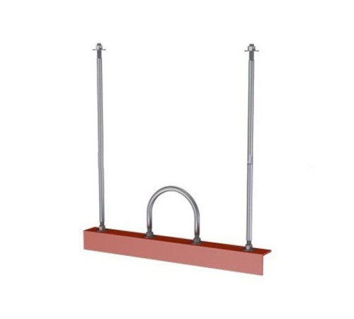 Подвески одной трубы на опорном уголке в Солигорске