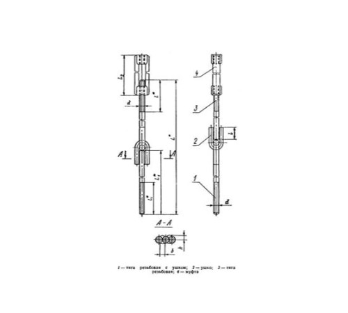 Тяги шарнирные резьбовые с муфтой для трубопроводов в Солигорске