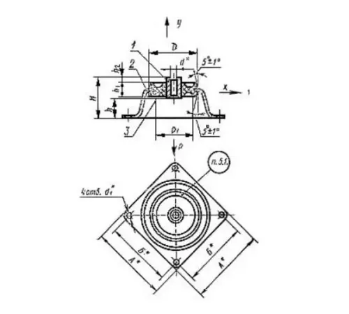 Амортизаторы приборные резинометаллические чашечные в Солигорске