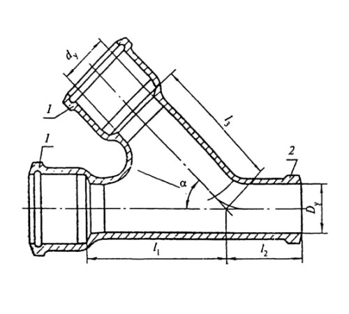 Косые чугунные тройники 60 градусов в Солигорске