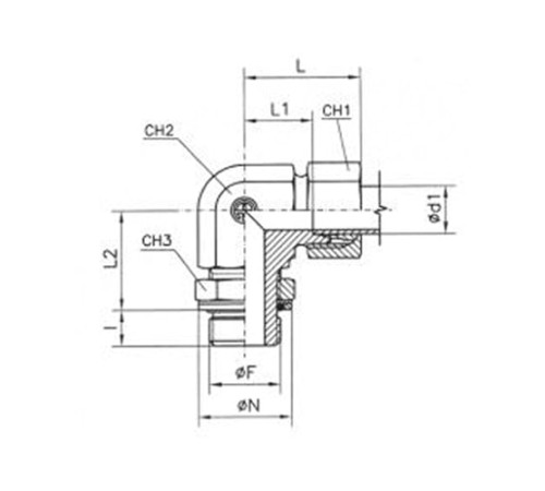 Угольники ввертные TN 514 с уплотнением в Солигорске
