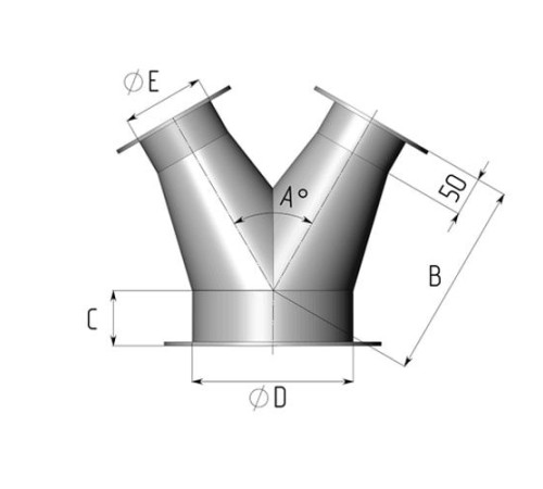 Титановые неравнопроходные Y-тройники для воздуховодов в Солигорске