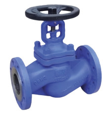 Запорный проходной фланцевый вентиль-клапан